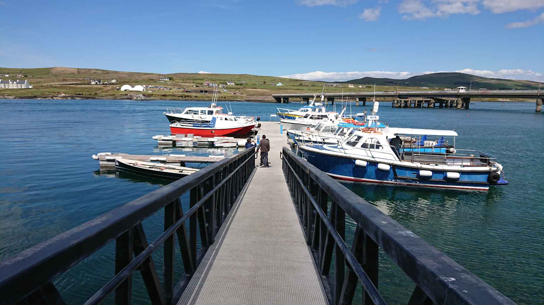 The walkway down to the boats at Portmagee marina